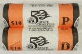 2-$10 ROLLS OF 2005-P & D KANSAS QUARTERS UNC