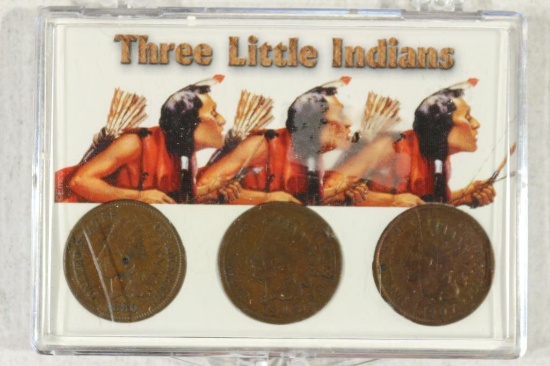 3 LITTLE INDIANS 1880, 1903 & 1907 INDIAN HEAD