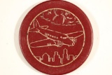 VINTAGE POKER CHIP MAROON WITH ENGRAVED AIRPLANE