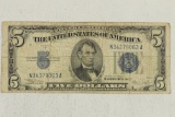 1934-C $5 SILVER CERTIFICATE BLUE SEAL