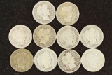 10 ASSORTED BARBER DIMES
