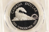 1986 CANADA VANCOUVER SILVER DOLLAR PCGS PR69 DCAM