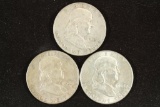 1953-D,60 & 63-D FRANKLIN HALF DOLLARS