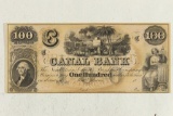 CIVIL WAR ERA CANAL BANK OF NEW ORLEANS $100