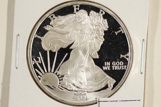 1 TROY OZ .999 FINE SILVER PF ROUND SMI