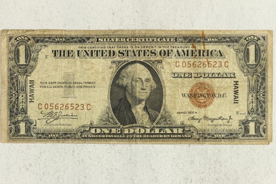 1935-A $1 SILVER CERTIFICATE HAWAIIAN OVERPRINT