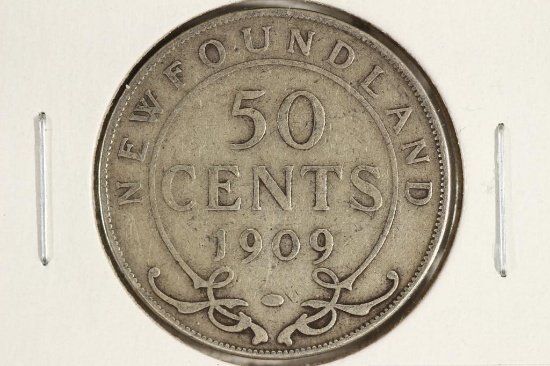 1909 NEWFOUNDLAND SILVER 50 CENT
