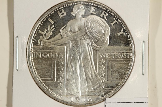 1 TROY OZ .999 FINE SILVER ROUND 1916 STANDING LIB