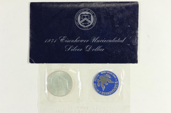 1971-S  IKE SILVER DOLLAR UNCIRCULATED (BLUE PACK)