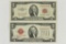 1928-F & 1953 $2 US NOTES RED SEALS