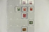 13 ASSORTED WWII GERMAN STAMPS WITH SWASTIKAS