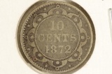 1872-H NEWFOUNDLAND SILVER 10 CENTS