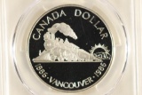 1986 CANADA VANCOUVER SILVER DOLLAR PCGS PR69 DCAM