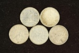 5 ASSORTED CANADA SILVER 10 CENTS