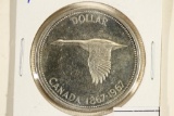 1967 CANADA SILVER FLYING GOOSE DOLLAR BU
