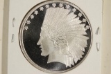 1 TROY OZ .999 FINE SILVER PROOF ROUND INDIAN /