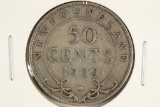 1909 NEWFOUNDLAND SILVER 50 CENTS