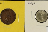 US/PHILIPPINES 1944-S 1 CENTAVO  AND 1944-S SILVER