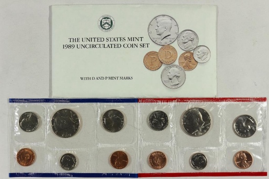 1989 US MINT SET (UNC) P/D (WITH ENVELOPE)