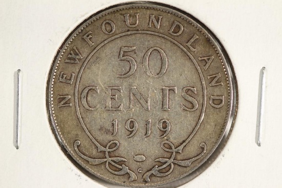 1919-C NEWFOUNDLAND SILVER 50 CENT