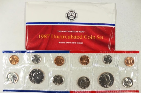 1987 US MINT SET (UNC) P/D (WITH ENVELOPE)