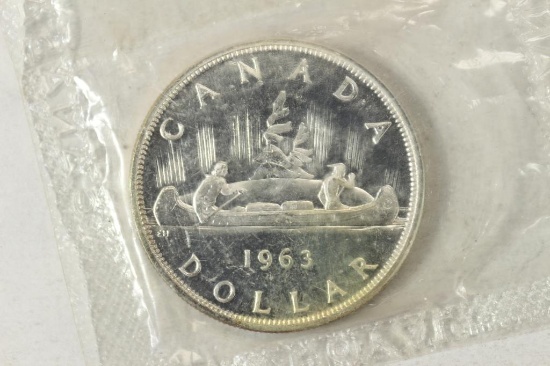 1963 CANADA SILVER DOLLAR BRILLIANT UNC