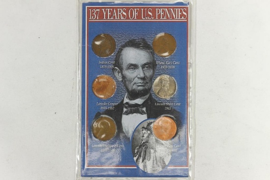 137 YEARS OF US PENNIES SET CONTAINS: