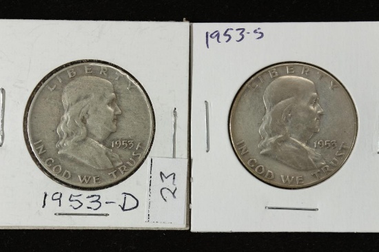 1953-D & 53-S FRANKLIN HALF DOLLARS