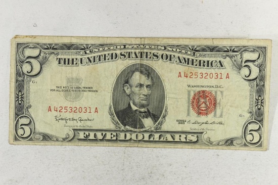 1963 $5 US RED SEAL NOTE