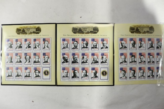 3 SHEETS OF LIBERIA MINT UNUSED POSTAGE STAMPS