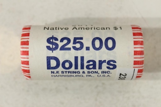 $25 ROLL OF 2011 NATIVE AMERICAN DOLLARS BRILLIANT