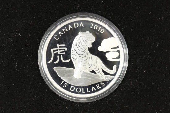 2010 CANADA $15 FINE SILVER COIN YEAR OF THE TIGER