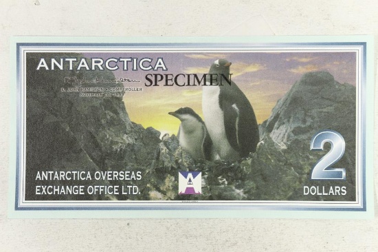1999 ANTARCTICA SPECIMEN $2 WITH PENGUINS CRISP