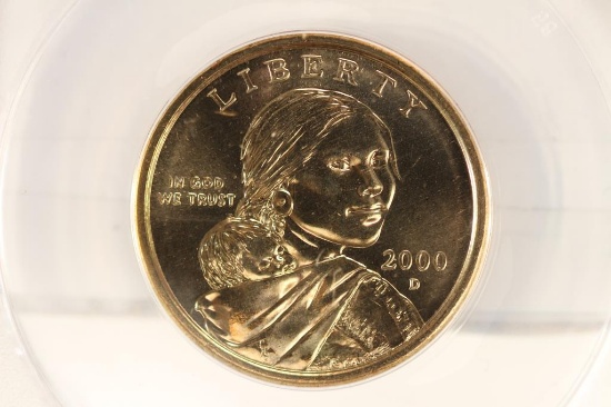 2000-D SACAGAWEA DOLLAR ANACS MS67  PL FROM THE