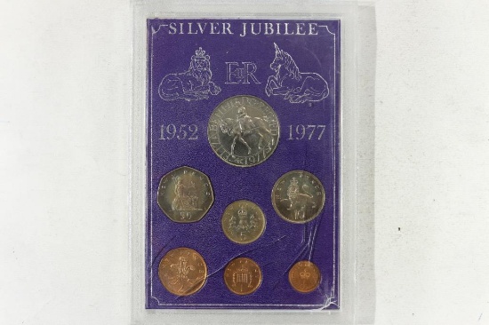 1952-1977 GREAT BRITAIN SILVER JUBILEE COIN SET