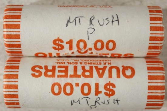 2-$10 ROLLS OF 2013-P MT. RUSHMORE QUARTERS BU