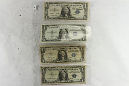 4 ASSORTED 1957'S SILVER CERTIFICATES