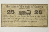 1862 THE BANK OF THE STATE OF GEORGIA 25 CENT