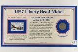 1897 LIBERTY HEAD NICKEL AND STAMP ON ILLUSTRADED