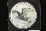 2011 CANADA BALD EAGLE $5 .9999 1 OZ. FINE SILVER
