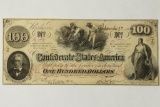 1862 CONFEDERATE STATES OF AMERICA $100
