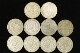10 ASSORTED 1958-1966 MEXICO SILVER .100 SILVER