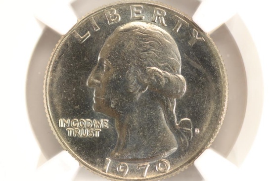 1970-D WASHINGTON QUARTER NGC MS65