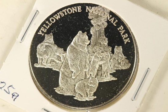 25 GRAM STERLING SILVER PROOF ROUND YELLOWSTONE