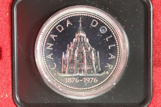 1976 CANADA PARLIAMENT LIBRARY PROOF SILVER DOLLAR