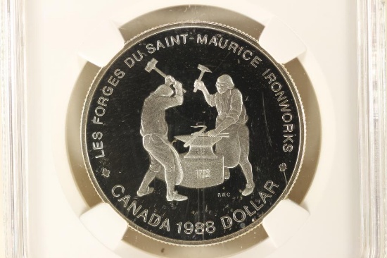 1988 CANADA SAINT-MAURICE IRONWORKS SILVER DOLLAR