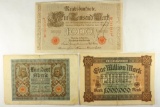 GERMANY 1920-100 MARK, 1910-1000 MARK AND 1923-