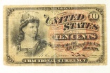 FRACTIONAL CURRENCY 4TH ISSUE 10 CENTS (TAPED)