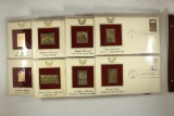 8 ASSORTED 1ST DAY ISSUE ENVELOPES WITH 22KT GOLD