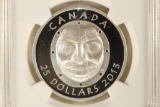 2013 CANADA GRANDMOTHER MOON MASK SILVER $25